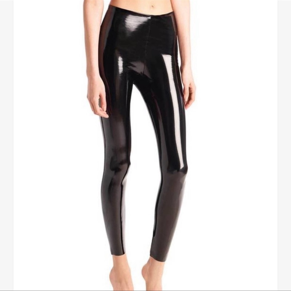 Commando Faux Patent Legging Small in Black